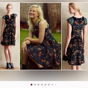 Anthropologie Eva Franco Larksong Bird Corduroy Dress